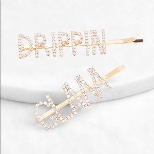 Gold Studded Stoned Drippin Glam Hair Pins